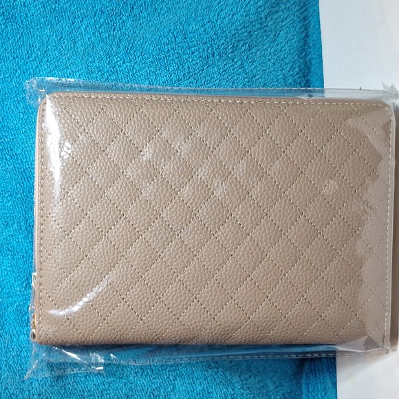 A6 Personal Binder, A6 Cash Stuffing Wallet Quilted Taupe Zipper Planner NEW - Picture 7 of 7